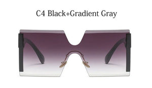 Square Sunglasses Oversized Rimless
