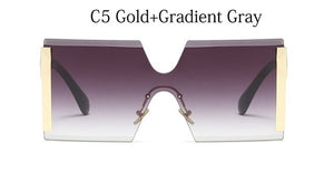 Square Sunglasses Oversized Rimless