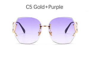 Luxury Oversized Square Sunglasses Rimless