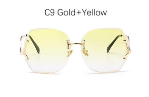 Luxury Oversized Square Sunglasses Rimless